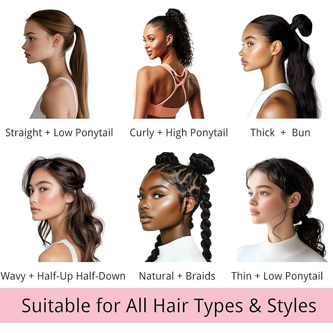 LuSeren 120 Pcs No Damage Hair Ties for Thick Hair, Large Soft Seamless Nylon Hair Elastics for Women, Ponytail Holders, Hair Accessories – Blonde