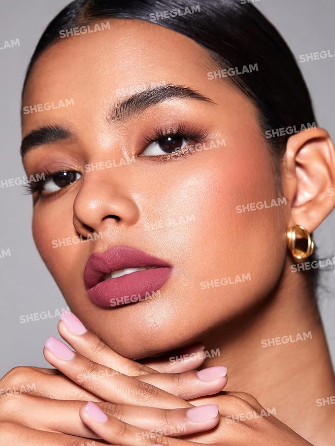 SHEGLAM Lip Liner Creamy Matte Pencil High Pigment Not Easy to Fade Silky Smooth Matte Contour Tint Lip Makeup-Purple Smoke