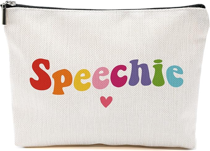 Blue Leaves Speech Therapy Gifts, Speech Language Pathologist Gifts, Speech Therapist Gift for Women, Thank You Gift, Therapist Cosmetic Bag, Speechie Makeup Bag