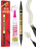 Vevivia Eyebrow Pen - Eyebrow Gel Clear, Dual-Ended Eye Brow Pencils for Women with 4-Fork-Tip and Precise Brush-Tip for Natural Hair-Like Strokes, Last All Day Eyebrow Pencil, Light Brown