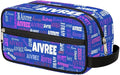 Custom Name Makeup Bag Travel Bag, Toiletry Bag Travel Large Capacity Cosmetic Container Organizer for Shampoo, Royal Blue Background Colorful Names