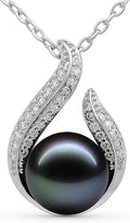 TRYNDI Real Tahitian Black Pearl Necklace Gifts for Women - Larger 11-12mm Luxury Pearl, Gifts For Wife Christmas - Valentines Soulmate Necklace For Women
