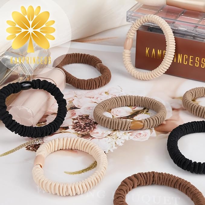 16Pcs Hair Ties For Thick Hair, Strong Stretchy Hair Bands For Women Girls, No Slip Braided Hair Ties No Damage, Ponytail Holders-Exceptionally Secure with Gentle Hold (Set 5)