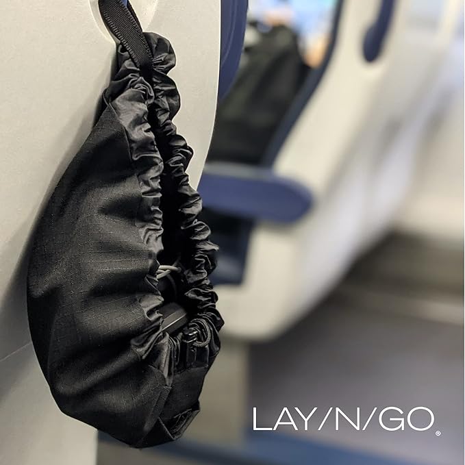 Lay-n-Go Drawstring Toiletry Bag - Water-Resistant 4-In-1 Lay Flat Toiletry Bag - Durable, Easy-To-Clean Travel - For Men & Women - Machine Washable & Compact (20", Grey)