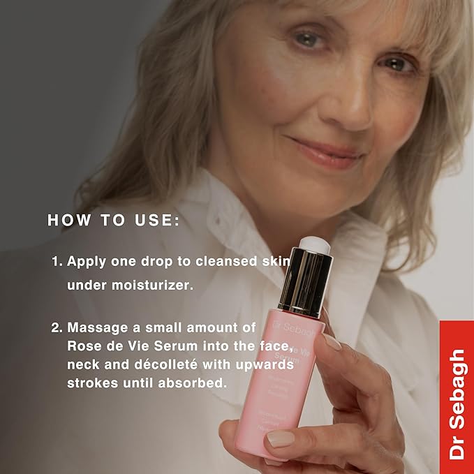 Dr Sebagh Rose de Vie Serum - 1 fl oz - Award-Winning Nourishing Anti-Aging Formula - Use with Dry, Mature, or Sensitive Skin - Designed to Soothe Redness & Irritation - Regenerating & Invigorating