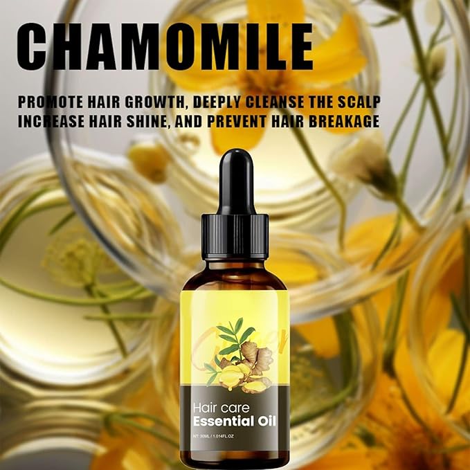 Ginger Essential Oil with Natural Ginger Extract,Hair Essence Oil for Frizzy & Dry, Hydration and Nutrition, Hair Styling serum for Damaged Hair & Split Ends 1.06 oz