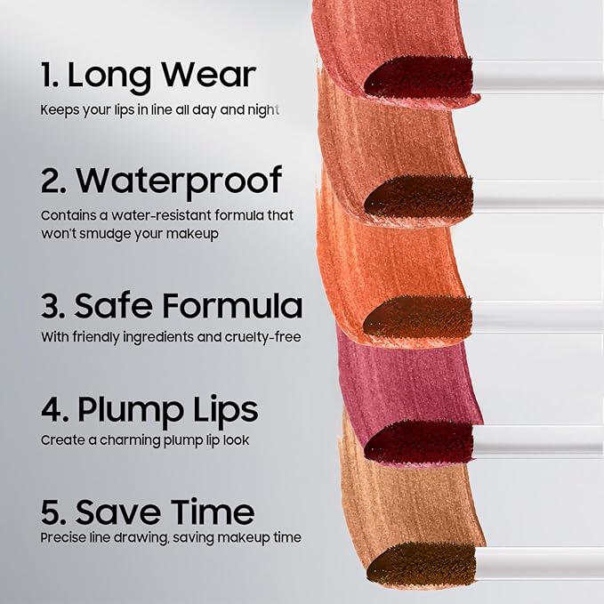 Lip Stain Peel Off - Waterproof Lip Liner, Long Lasting Transfer Proof & Smudge-Proof Lip Liner Stain Moisturizing Easy to Use Natural Lip Color (Nude)