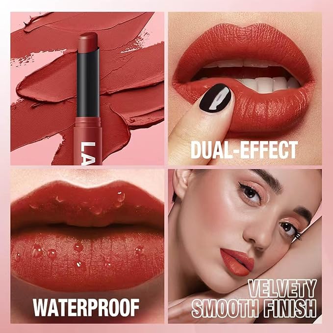 Matte Lipstick for Women Girls teen Lip Makeup Lipsticks Lip Liner Pencil Waterproof Long Lasting Hypoallergenic Highly Pigmented Quick Makeup Lightweight Portable 2#
