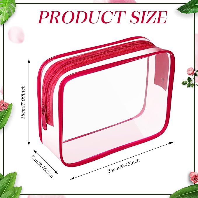 Weewooday 12 Pieces Clear Makeup Bags Cosmetic Storage Bags PVC Zipper Pouches Travel Waterproof Makeup Plastic Case for Women Organizing Toiletries Traveling Bathroom