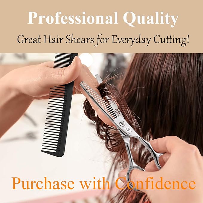 JASON 6" Texturizing Hair Scissors, 23 Teeth Hair Texture Shears Professional Blending Hair Thinning Scissor for Barber, Hairdresser, Stylist, Women and Men, Japanese 440C Stainless Steel Christmas Gi