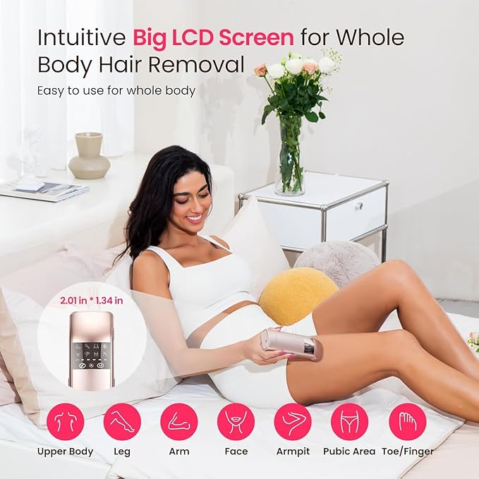 IPL Laser Hair Removal for Women and Men, 25J Triple-Pulse Permanent Hair Removal Device for Ingrown & Coarse Hair, 37°F Painless Sapphire Ice Cooling Hair Removal for Legs, Facial, Armpits, Bikini