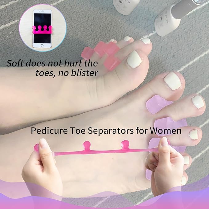 SUNFATT Gel Toe Separators,Toe Spacers for Women,Pedicures Toe Separators Use for Separation of Toenails or Nails,Beauty Pedicure Tools Suitable for Supplies for a Salon Pedicure.