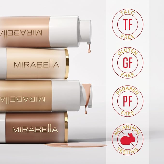 MIRABELLA - Invincible for All HD Liquid Foundation, Moisturizing Face Products for All Skin Types, Full-Coverage Lightweight Foundation Makeup, Moisturizing & Hydrating Beauty Care, Medium M140