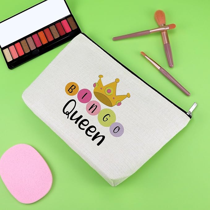 Bingo Gifts for Women Makeup Bag Bingo Lovers Gift Gambling Presents for Women Best Friend Sister Game Player Birthday Presents Casino Lovers Cosmetic Bag Christmas Graduation Travel Cosmetic Pouch