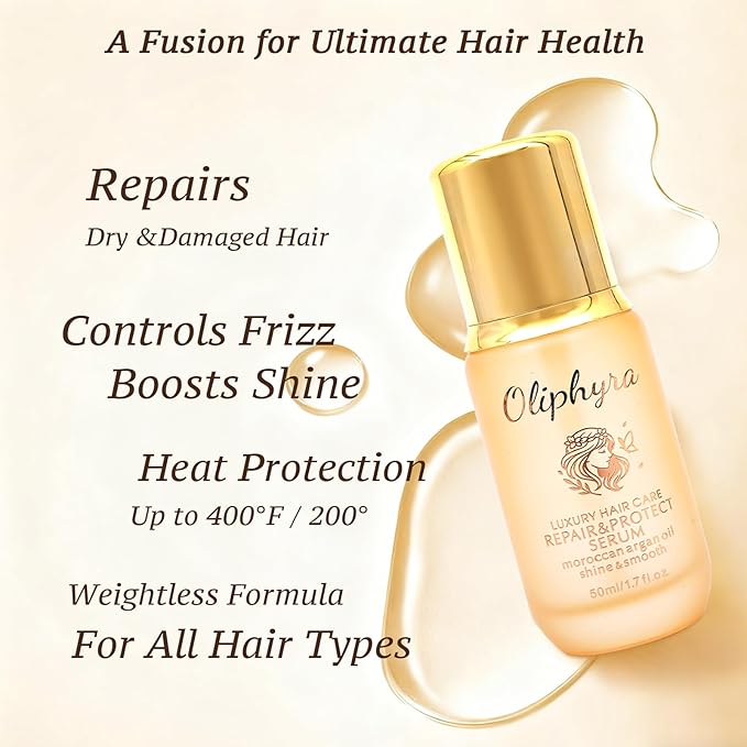 Moroccan Oil, Repair & Heat Protection, Visibly Nourishes & Smooths Hair, For All Hair Types, 50ml