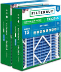 Filterbuy 24x25x5 Air Filter MERV 13 Optimal Smoke & Allergy Defense, by Filterbuy