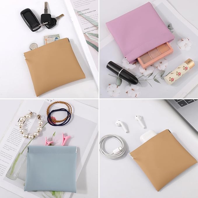 BUSOHA 3 PCS Small Makeup Bag for Purse, Mini Portable Cosmetic Bags for Women, Coin Purse Lipstick Cosmetic Accessories Organizer, Small Travel Kit Storage Pouch