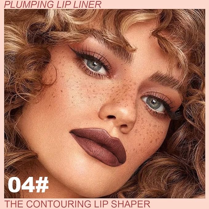 SUAKE Plump Matt Lipstick Lipliner Pencil Pack,Waterproof Crayon with Silicone Smudger for Define Contours & Sculpting Lip, Longwear Moisture Smooth Creamy Formula for Lip Makeup (04# Lunge)
