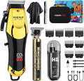 HIENA PRO Professional Hair Clippers & Cordless Barber Clippers for Men, Rechargeable Trimmer Set and Facial Grooming Tool Kit, Ear, Nose Hair Trimmer Set, Gifts for Men