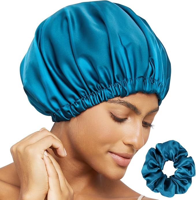 Satin Bonnet Silk Bonnet for Sleeping Women Double Layer Hair Bonnet Wrap Sleep Cap Gifts for Women Curly Hair