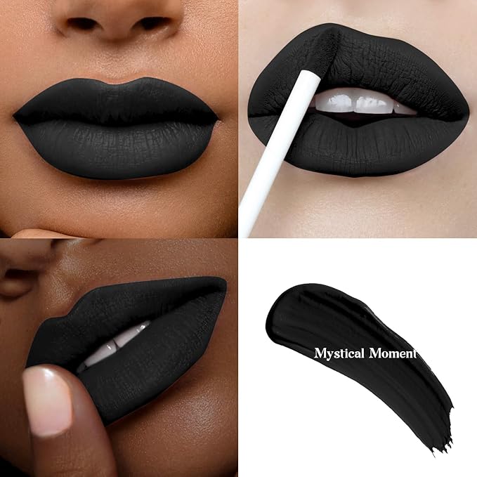 Multicolor Matte Liquid Lipstick Set 3Pc For Women Deep Red, Black, Classic Red Long-Lasting, Smudge-Proof, Waterproof – High-Pigment, Transfer-Resistant Colors for All-Day Wear