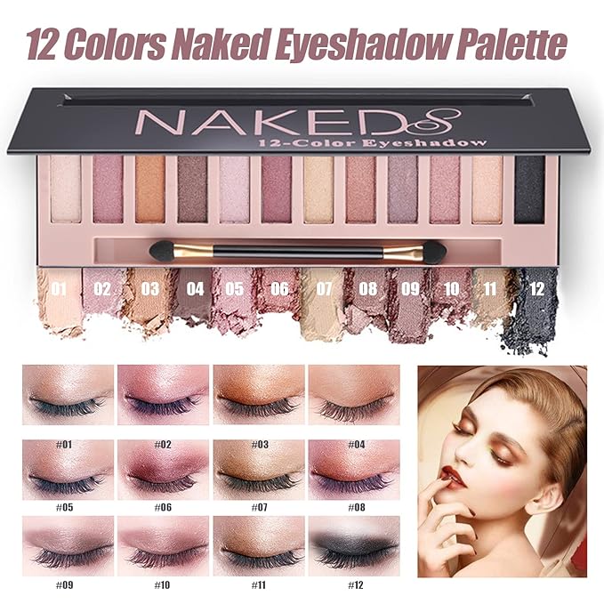 All in One Makeup Kit for Women Full Kit,Travel Make Up Gift Set for Women Teens Girls, Includes Eyeshadow,Foundation,Lipstick,Mascara,Brush,Sponge,Brow Powder & Soap,Eyeliner,Primer,Contour,Bag