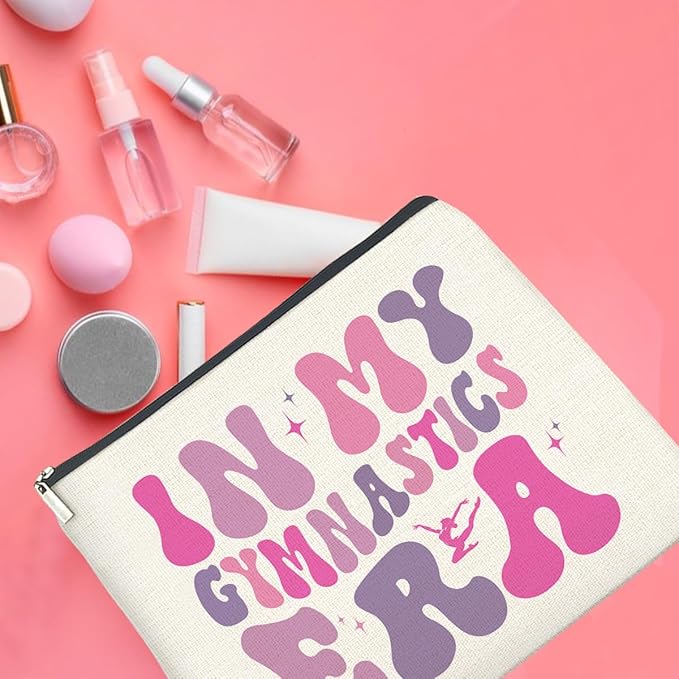 Makeup Bag Gymnast Gifts for Women, Funny Gymnastics Gifts in My Gymnastics Era Cosmetic Bag Zipper Makeup Pouch