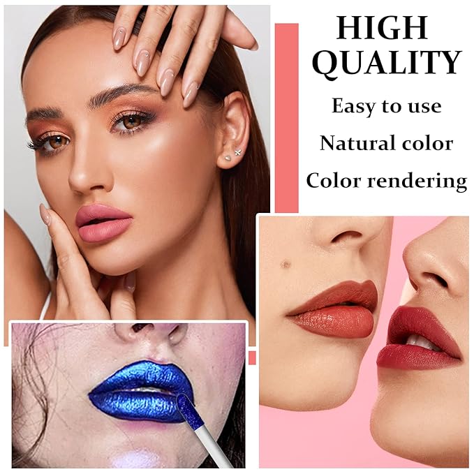 Peel Off Lip Stain Lip Tint Matte Liquid Lipstick Nude Lip Gloss Long Lasting Waterproof Lip Tint Stain Non-stick Cup Peel Off Lipstick Lip Makeup for Women Girls - 02