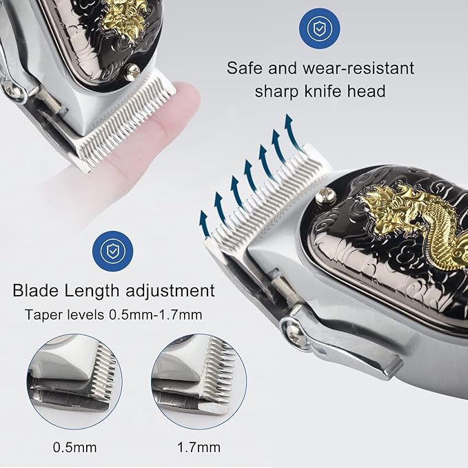 HIENA PRO Hair Clippers for Men T-Blade Trimmer Set, Men Professional Cordless Barber Hair Clippers Set with LED Display