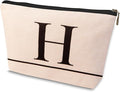 Letter A-Z Initial Personalized Makeup Bags, Birthday Gifts for Women, Monogrammed Gifts for Women Mom Sister Best Friend Bride Bridesmaid, Mothers Day, Christmas, Small Travel Cosmetic Bag (H)