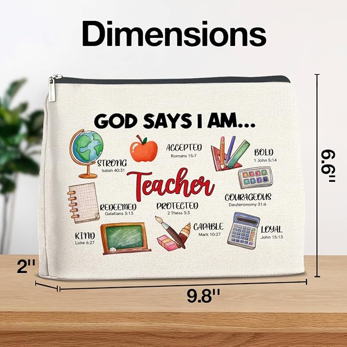YeleY Cosmetic Case - Multipurpose Makeup Bag for Women - Waterproof Zipper Pouch - Bible Verses Design
