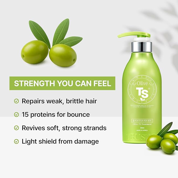 Olive TS Treatment (17.6 Fl Oz / 500mL) | Treatment of Damaged Hair and Dry Scalp and Hair | Olive Oil Hair Treatment - Hydrating and Restorative| Silicone Free | All Hair Types