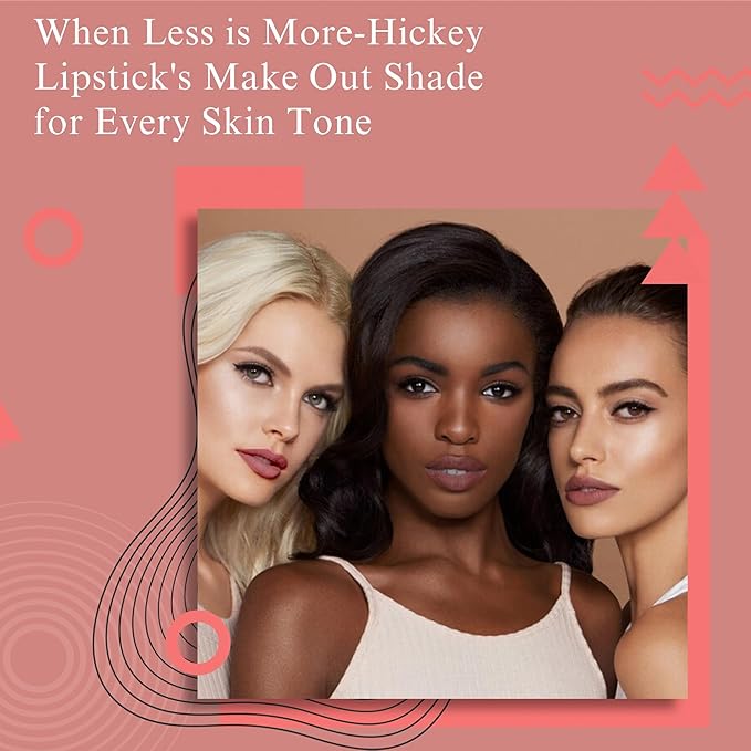 Hickey Lipstick Make Out Mauve Shades Refillable - Long Lasting Lipstick for Women, Hydrating & Moisturizing Shade, Lip Color for Women, Gluten-Free & Vegan with Highly Pigmented – 1.6 Ounces