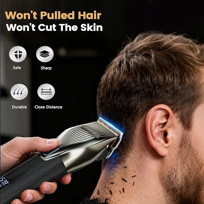 Hair Clipper for Men, Professional Electric Hair Cutting & Trimmers Set with 7500RPM Powerful Motor & LCD Display, Mens Cordless Hair Grooming Kit Barbers Haircut, Gift for Birthday Christmas