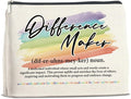 Difference Maker Makeup Bag Thank You Gifts for Mentor Leader Coach Boss Coworker, Difference Maker Gift Appreciation Cosmetic Bag Zipper Makeup Pouch