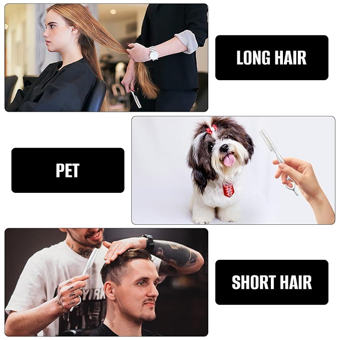 Stainless Steel Hair Thinning Styling Razors for Cutting Hair, Hair Texturizing Cutting Razor for Salon and Home,10 PCS Sharp Blades Included