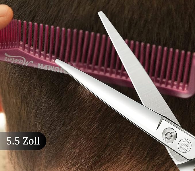 Moontay 5.5" Hair Cutting Shears with Large Finger Holes, Professional Barber Stylist Scissors, Salon Hair Cutting Scissors, 440C Japanese Stainless Steel, Silver