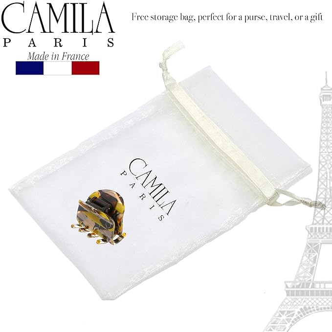 Camila Paris CP3273 French Hair Clip for Women, Small Handmade Mustard, Girls Hair Claw Clips Jaw Fashion Durable and Styling Hair Accessories for Women, Strong Hold No Slip Grip, Made in France