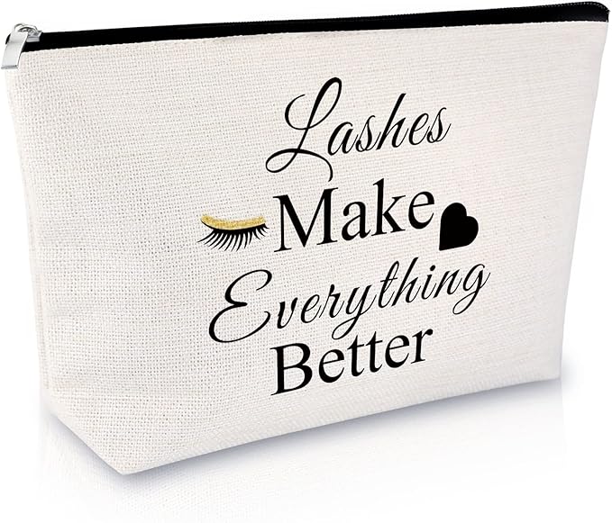 Sfodiary Lashes Girl Gifts Lash Artist Gifts Eyelash Makeup Bag Beautician Present for Women Cosmetic Bag Birthday Christmas Thanksgiving Thank You for Makeup Artist Travel Cosmetic Pouch