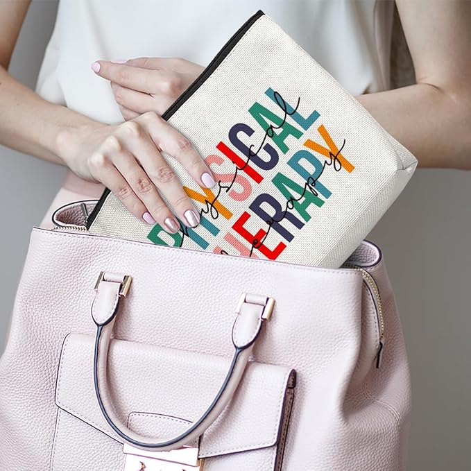 Physical Therapy Gifts Physical Therapist Gifts Makeup Bag Occupational Therapy Gifts Inspirational Cosmetic Bag for Women Her Physiotherapist PT Assistant Birthday Christmas Appreciation Gifts