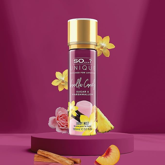 So...? Unique Body Mist - Vanilla Candy for Women - 5.1 oz Body Mist - Pack of 3