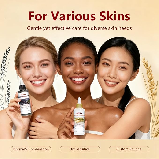 Peel Shot Glow Rice Peeling Ampoule Duo, White Rice Refines Texture+Hyaluronic Acid Locks Moisture, Black Rice Niacinamide Controls Oil Salicylic Acid Gentle Pore Clean, For Various Skins (5.4 fl oz)