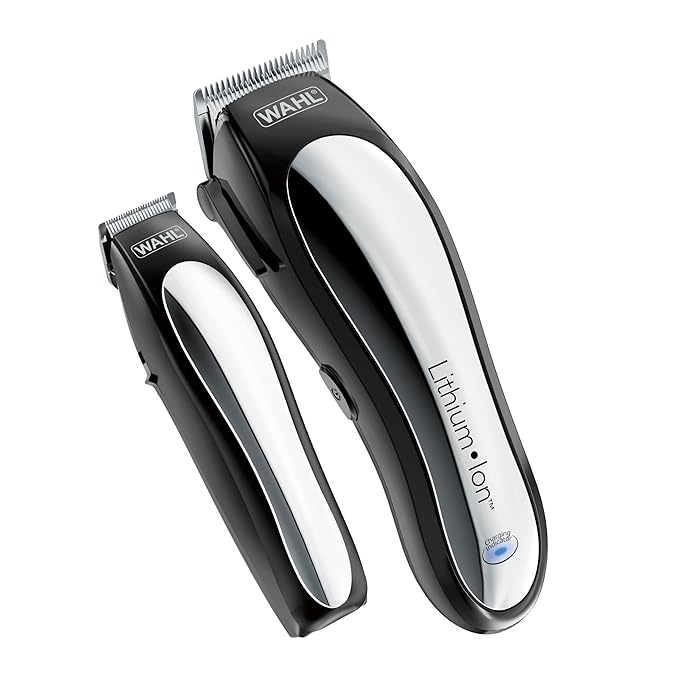 Wahl USA Clipper Rechargeable Lithium Ion Cordless Haircutting Clipper & Battery Trimming Combo Kit – Electric Clipper for Grooming Heads, Beards, & All Body Grooming – Model 79600-2101P