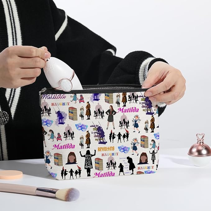 Musical Inspired Gift Television Gift Comedy Tragedy Mask Theatre Drama Cosmetic Bag Musical Theatre Gift Travel Toiletry Makeup Organizer Zipper Pouch