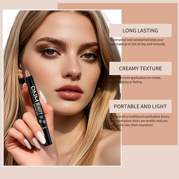 Colorful Shimmery Eye Shadow Stick Glittering Eye Shadow Stick Set with Retractable and Waterproof Eyeshadow Pencil for Long-Lasting Makeup Eyeshadow (Type B 8 Pcs)