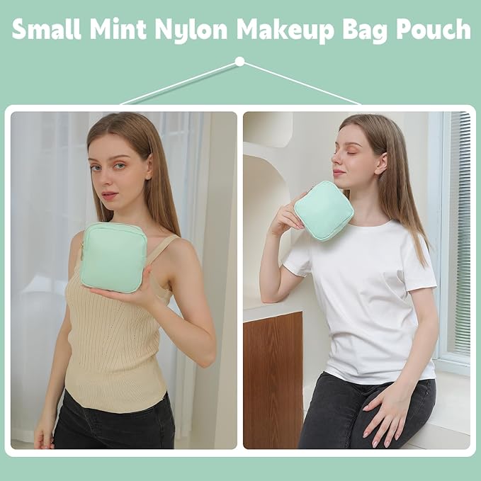Travel Essentials Makeup Bag for Women Water-resistant Toiletry Organizer Nylon Cosmetic Pouch Preppy Stuff