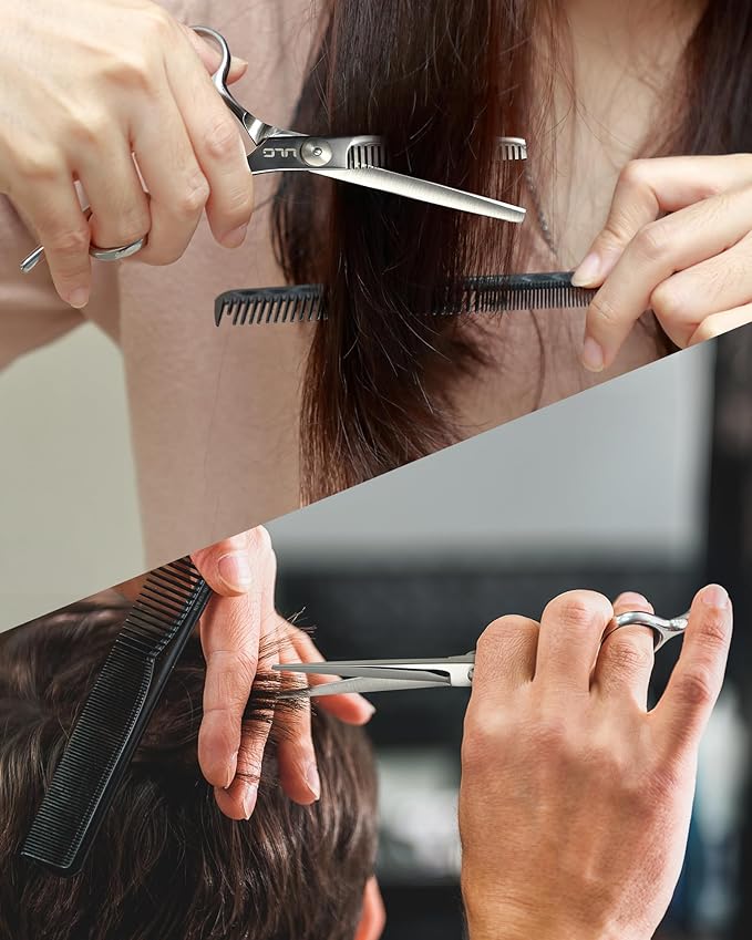 Hair Cutting Scissors, ULG Professional Hair Scissors 6.5 inch Right-Hand Razor Edge Barber Shears Salon Hair Cutting Shears Made of Japanese Stainless Steel, Hand Sharpened Silver