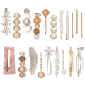 Mehayi 20 PCS Pearl Hair Clips Set Fashion Korean Acrylic Resin Hair Barrettes, Bobby Pins Hairpins for Women and Ladies Girls Headwear Styling Tools, Hair Accessories for Decorative Party Wedding