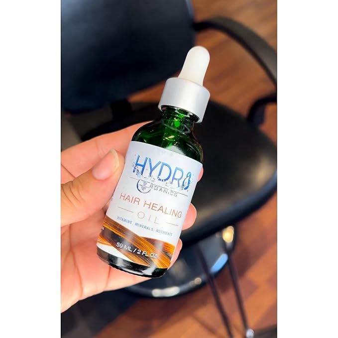 Hydr8 Organics Hair Healing Oil for Dry Scalp, Dandruff, Kinky Curly Hair - Anti-Dandruff, Moisturizing & Repair Oil - 100% Natural, Organic Scalp Treatment, 4oz