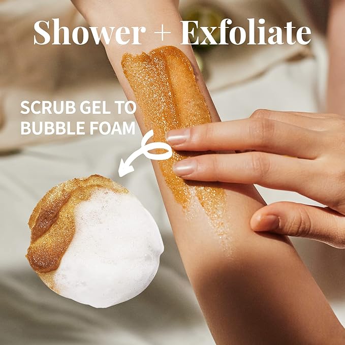 PLU Original Korean Walnut Body Scrub Polish - White Musk - Exfoliating & Moisturizing & Glow - for Acne, Cellulite, Stretch Marks, Spider Veins - Soft Musk Scent, 6.76 oz.